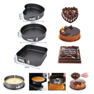 Set 3 forme pentru copt prajituri cu fund detasabil, 24/26/28 cm - ShopSee - Magazin online